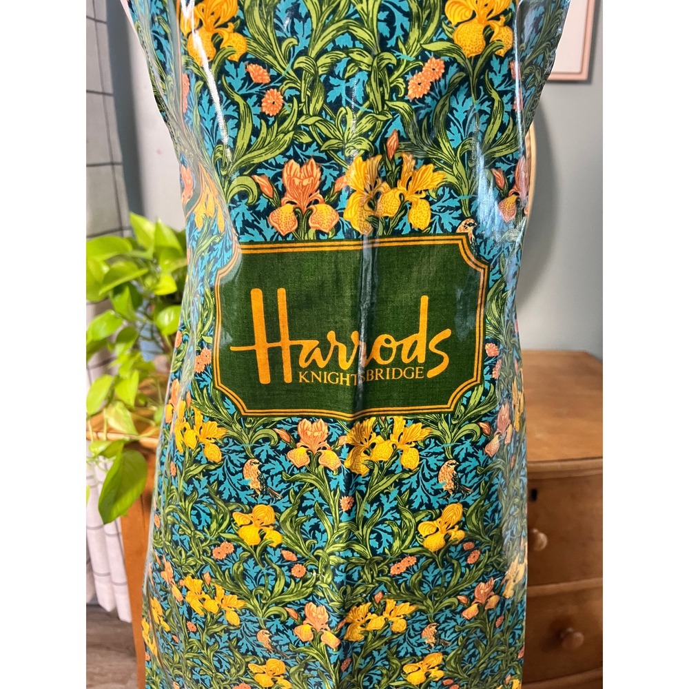 Harrods Knightsbridge William Morris Floral PVC Coated Cotton Apron England - Picture 3 of 10